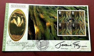 Benham Fdc - Signed By Jerome Flynn (actor - Singer) - Forest Creatures -
