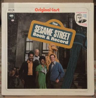 " The Sesame Street Book & Record " 1970 Vinyl Record Cs 1069 With Book & Poster
