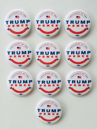 Donald Trump Set Of 10 Presidential 2 - 1/4” Buttons And A Bottle Opener/key Ring.