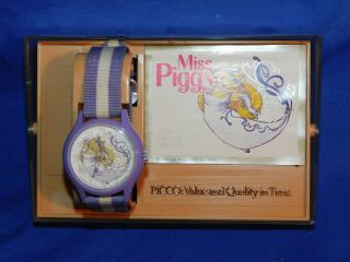 Miss Piggy Muppets Watch Vintage Picco 1979 W/ Box (w217)