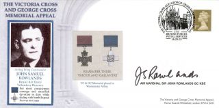 Victoria Cross And George Cross Cover Signed John Samuel Rowlands Gc