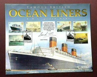 Benham Fdc (large) - Signed By Sandy Toksvig (tv Personaliity) - Ocean Liners - Ex