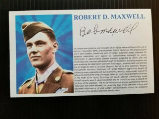 Medal Of Honor Robert D.  Maxwell Ww2 Moh Autographed 3x5 Index Card