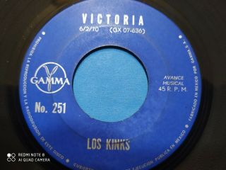 Los Mitos 45 " México Me Conformo,  Side B The Kinks Victoria Vg,  Rare 7 No 251