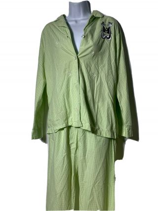 Pepe Le Pew Womens Shirt,  Vintage 90s Warner Bros.  Light Green Medium Pj Set