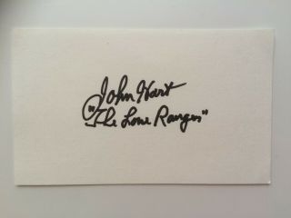 Hand Signed Autograph - John Hart - The Lone Ranger - One Season Only