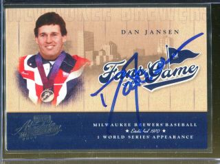 Dan Jansen Olympics Playoff Fans Of The Game Signed Card Autograph Auto 1