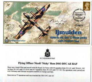 Gb Ijmuiden Attack On U - Boats Signed By Flying Officer Nicky Ross