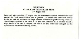 GB Ijmuiden Attack on U - Boats Signed By Flying Officer Nicky Ross 3