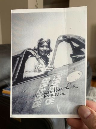 1st F6f Hellcat Ace Hamilton Mcwhorter Signed Photo - 10 Kills