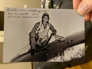 Us Navy Ace In A Day Hellcat Pilot Ken Hippe Signed Photo - 6 Kills