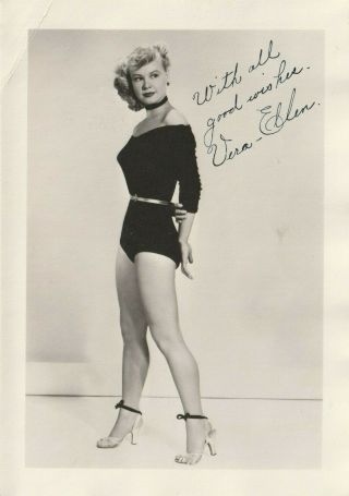 Delectable Vera Ellen D1981 @ 60 (white Christmas W Bing) Signed Printed 5x7 Pic