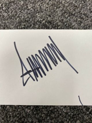 President Donald Trump Hand Signed Autographed 3 X 5 Index Card