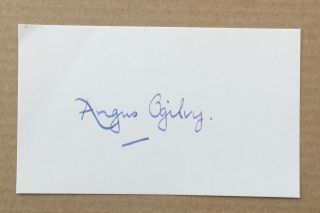 Angus Ogilvy.  Handsigned Signature On A Card.