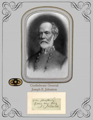 Civil War Confederate General Joseph E.  Johnston Photo & Autograph