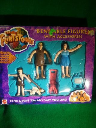 Mattel The Flintstones Bendable Figure set Fred,  Wilma,  pebble ' s,  Barney,  betty,  bam 3
