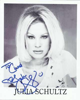 February 1998 Playboy Playmate Julia Schultz Signed 8x10 Photo