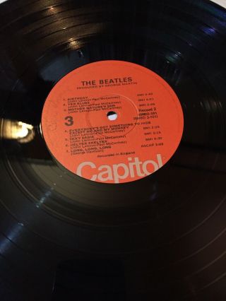 1974 The Beatles White Album Lp Orange Capitol Label SWBO101 2