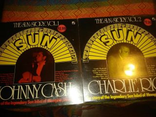 The Sun Story Volume 1 And Volume 2 Factory Lp Charlie Rich Johnny Cash