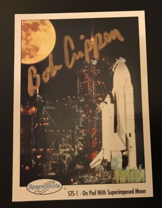 Space Shots Card Signed Autograph Of Nasa Astronaut Bob Crippen