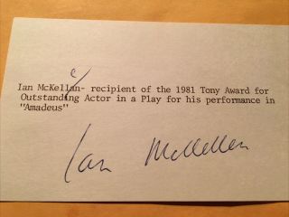 Ian Mckellan Autograph,  British Actor,  “x - Men” Movies