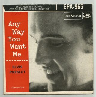 Rockabilly E.  P.  W Picture Cover - Elvis Presley - Anyway - Hear - 1956 Rca Epa - 965