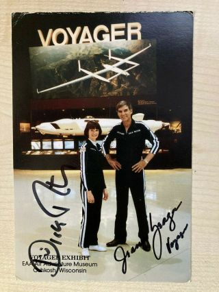 Dick Rutan And Jeana Yeager Voyager Signed Promo Card