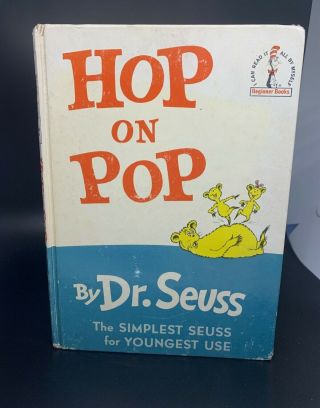 Vintage Hop On Pop By Dr.  Seuss 1963 Beginner Books Hardcover Random House