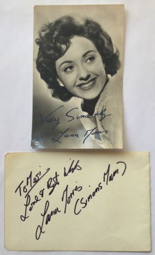 Lana Morris Handsigned Signature On Album Page,  Pre Print Photograph 5.  5 X 3.  5