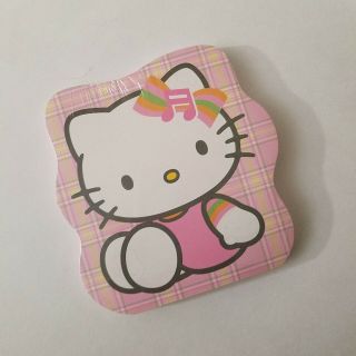 Sanrio Hello Kitty Music Note Plaid Pink Notepad - 2002 - Rare - - Die Cut