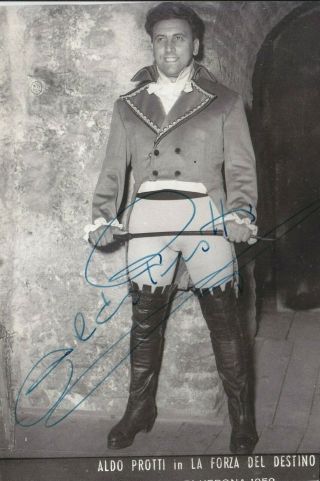 Autographed Photo Of Opera Singer Aldo Protti Baritone La Forza Del Destino