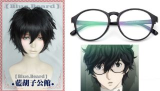 P5 Persona 5 Kurusu Akira Joker Game Costume Cosplay Wig,  Glasses,  Track,  Cap