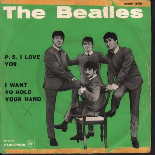 Beatles Ps I Love You 7 Inch Vinyl Italy Parlophon 1964 Includes Mcps Label