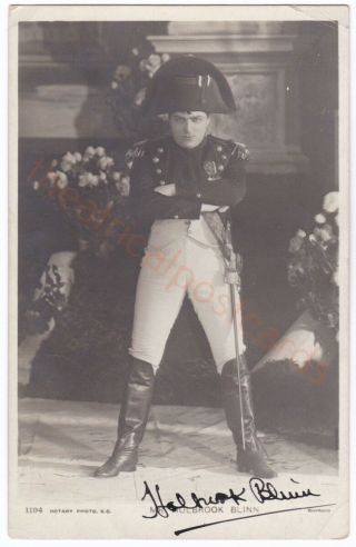 Stage Actor Holbrook Blinn As Napoleon.  Signed Postcard