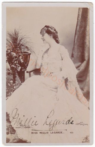 Stage Actress And Singer Millie Legarde.  Signed Postcard