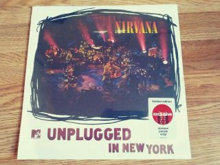 Nirvana Unplugged In York Purple Vinyl Album Record Lp Bent Corners