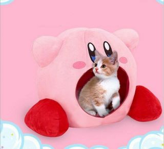 30cm Kirby Plush Soft Nap Sleep Pillow Cushion Cap Kawaii Pet Cat House Doll Toy