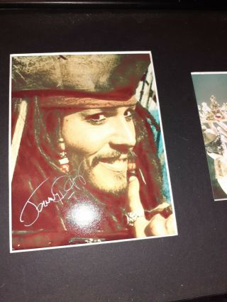 Johnny Depp Signed Pirates Of The Caribbean Framed Photos 2