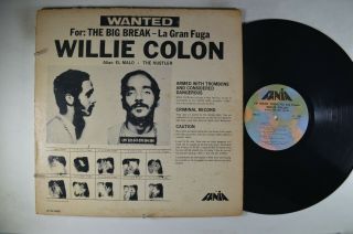 Willie Colon La Gran Fuga Big Break Latin Mono Lp Fania Org 10/2/70 Etched 1st