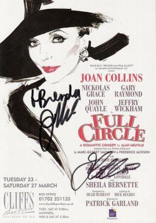 Joan Collins - Full Circle 2004 - Theatre Flyer - Personally Signed To Brenda