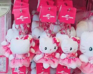 Rare Hello Kitty Usj (universal Studio Japan) Mascot Plush Keychain 2018 Lastone