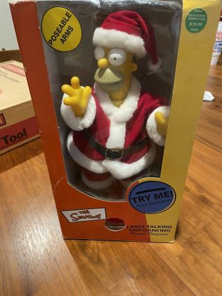 The Simpsons Christmas Large Talking And Dancing Homer Simpson Santa Claus 2002