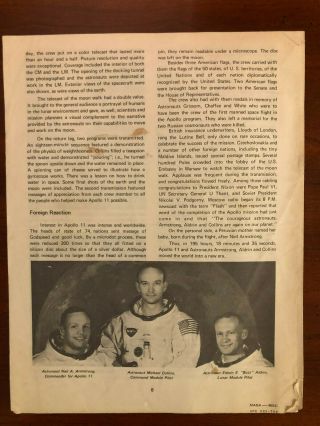 Neil Armstrong NASA Apollo 11 Mission Report August 14 1969 2