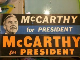 2 Different 1968 Minnesota Senator Eugene Mccarthy For President Bumper Stickers