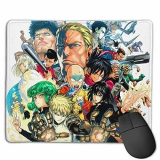 One Punch Man Non - Slip Mouse Pad Rectangle Rubber Anime Mouse (one Size|white)