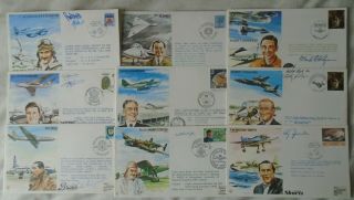 Gb Raf 9 Signed & Flown Covers - All Crew Signed Inc Usaf