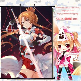Anime Sword Art Online Asuna Cosplay Wall Poster Home Decor Scroll 60 90cm 504