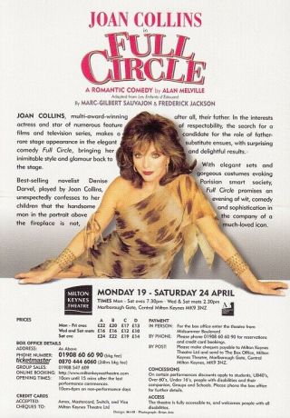 JOAN COLLINS - FULL CIRCLE - Theatre Flyer - PERSONALLY SIGNED TO MICHAEL 2