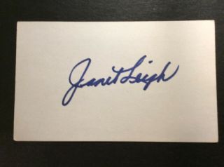 Janet Leigh Signed Index Card Guaranteed Authentic