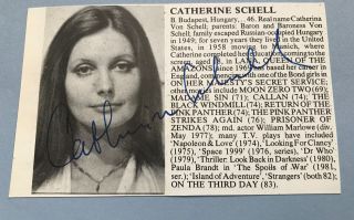 Actress Catherine Schell Signed Page (space 1999)